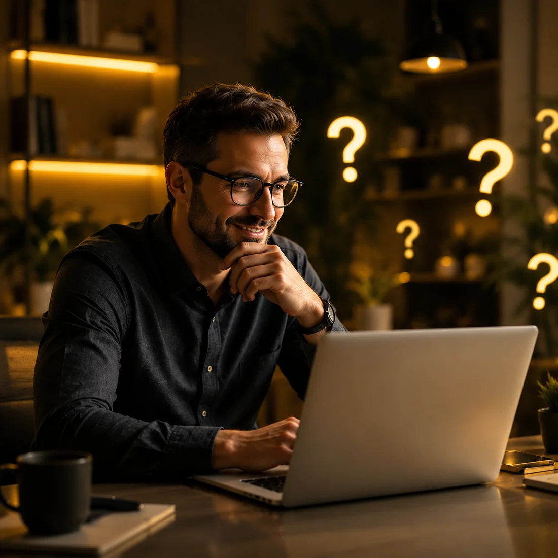 Persona resolviendo dudas sobre su página web