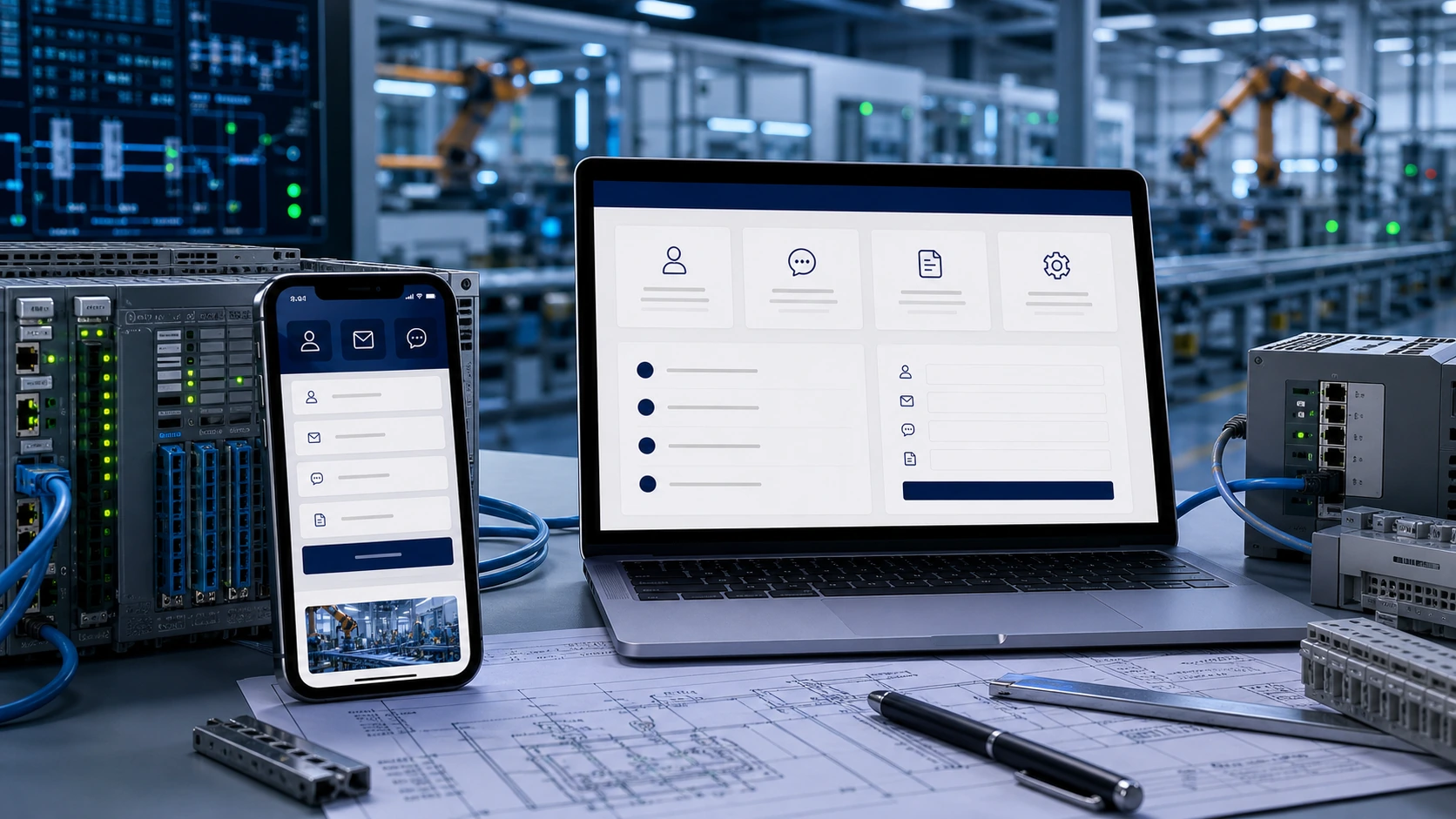 Cliente, paciente o interesado consultando por WhatsApp o formulario en contexto de servicio de automatizacion industrial.