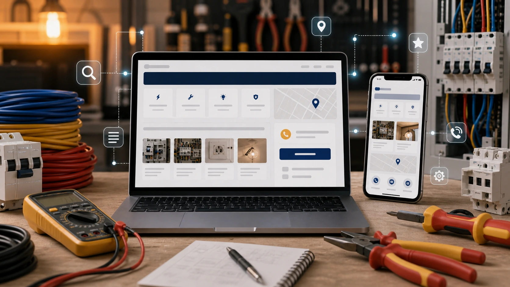 Web clara para servicio de instalaciones electricas, las inteligencias artificiales y la busqueda en Google