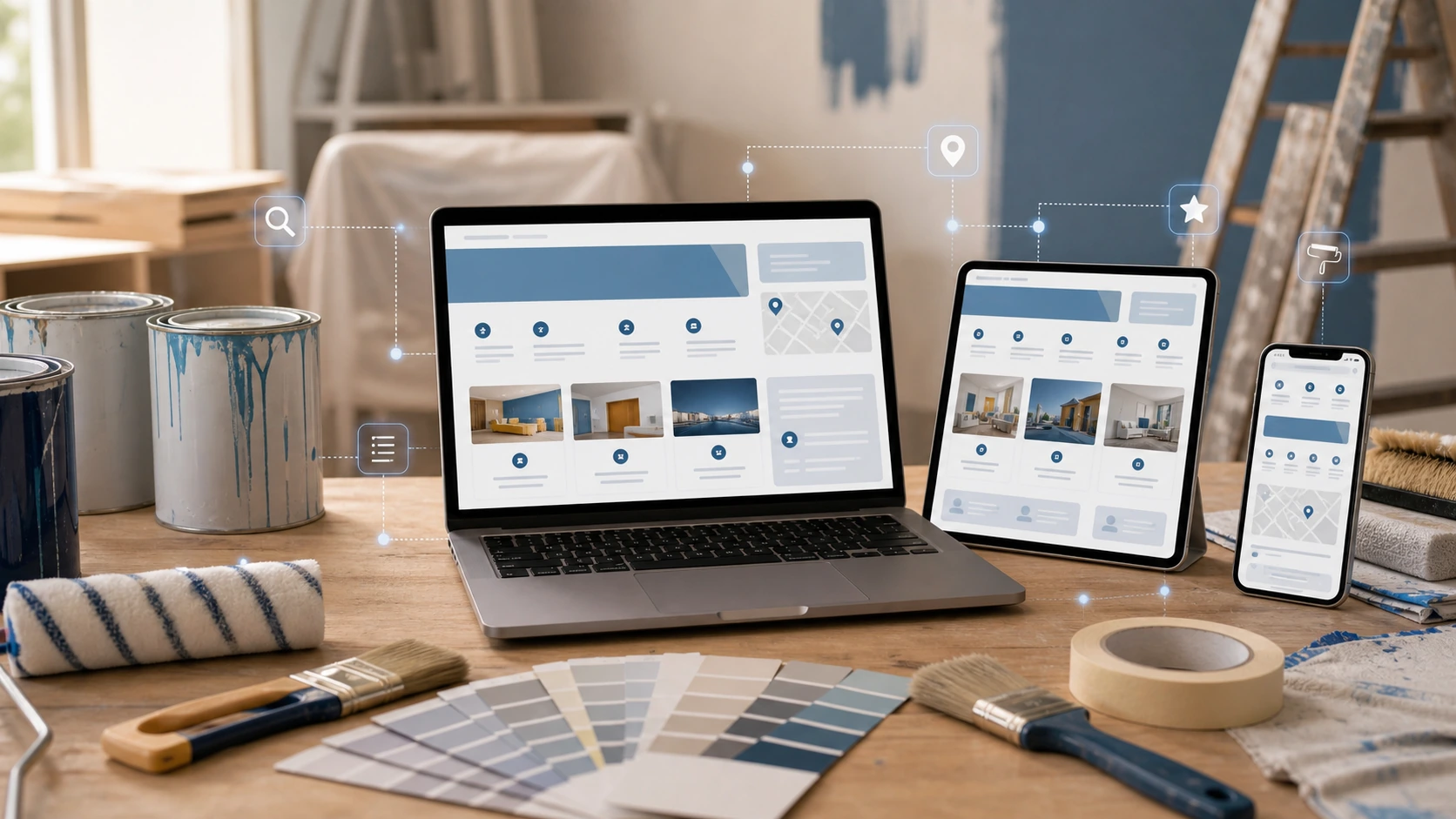 Web clara para empresa de pintura, las inteligencias artificiales y la busqueda en Google