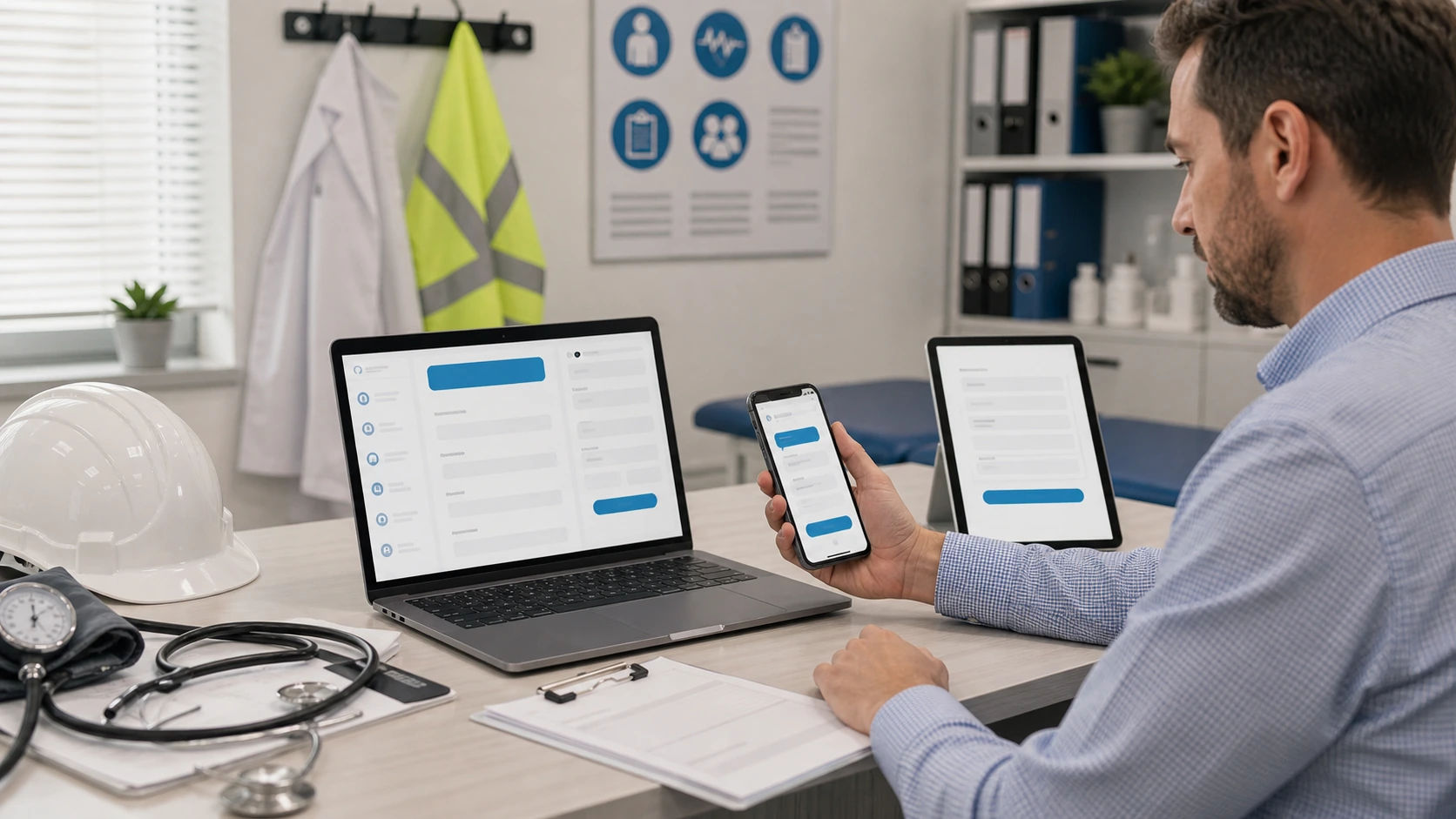 Cliente, paciente o interesado consultando por WhatsApp o formulario en contexto de servicio de medicina laboral.
