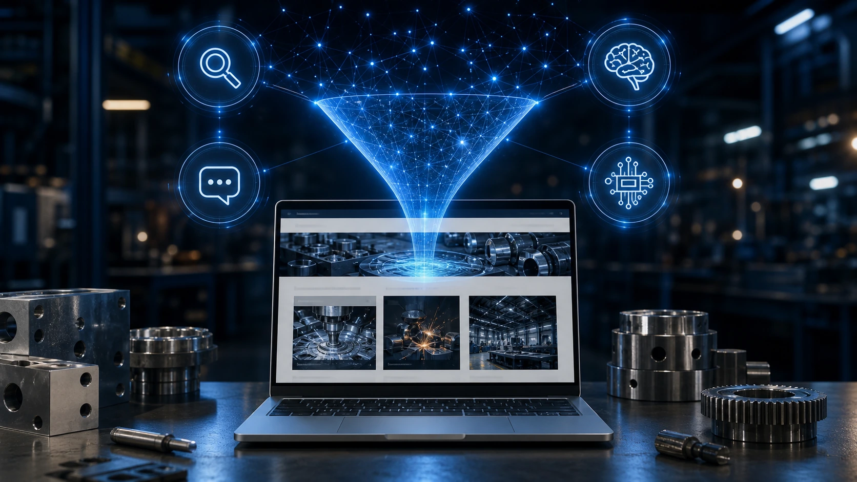 Web clara para metalurgica, las inteligencias artificiales y la busqueda en Google