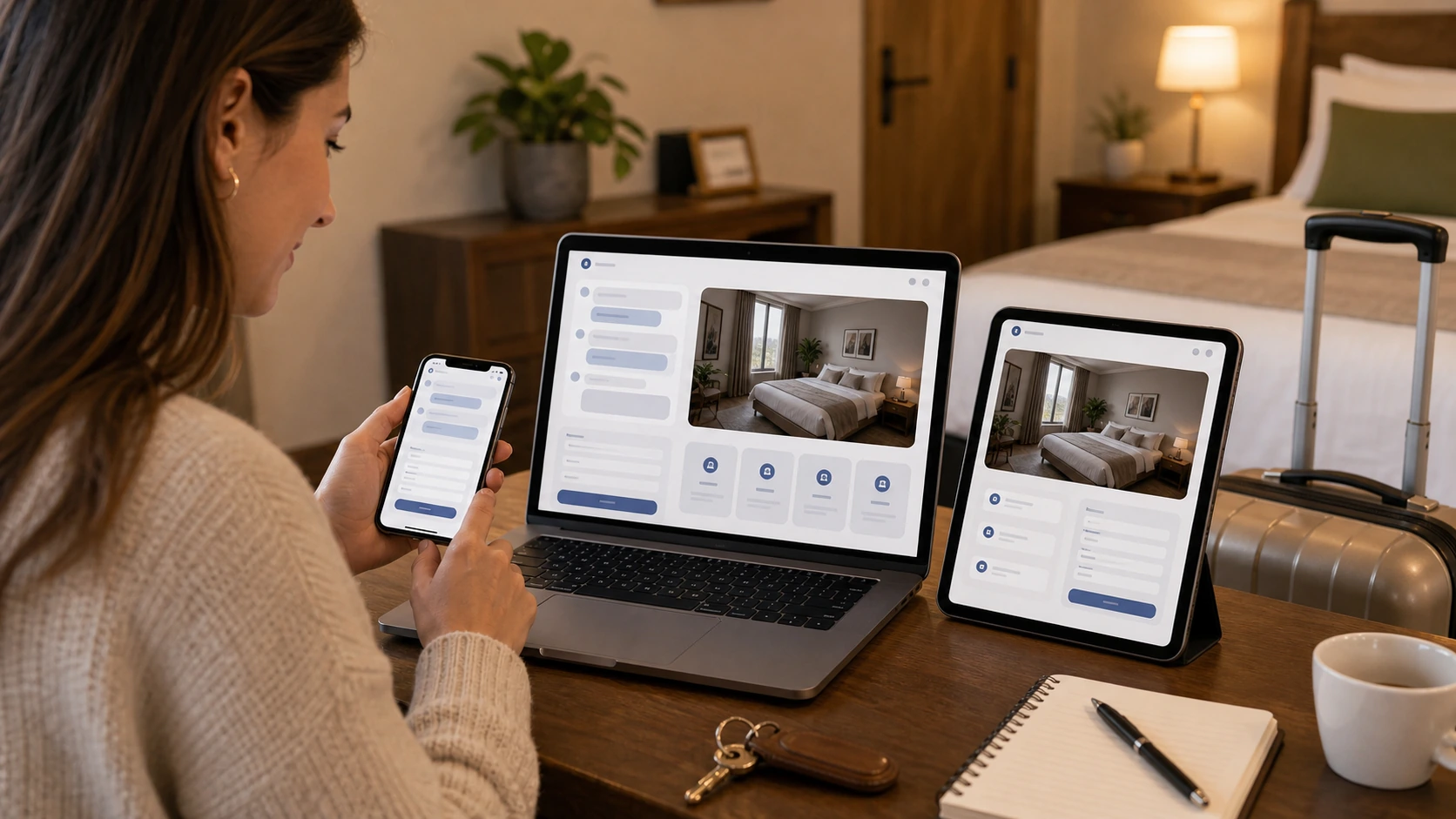 Cliente, paciente o interesado consultando por WhatsApp o formulario en contexto de residencial.