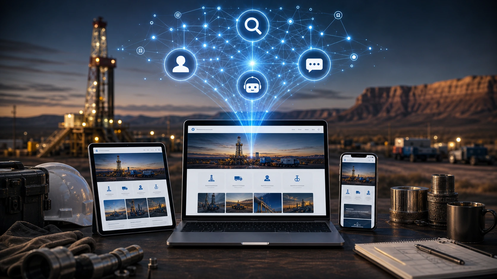 Web clara para servicio para Vaca Muerta, las inteligencias artificiales y la busqueda en Google