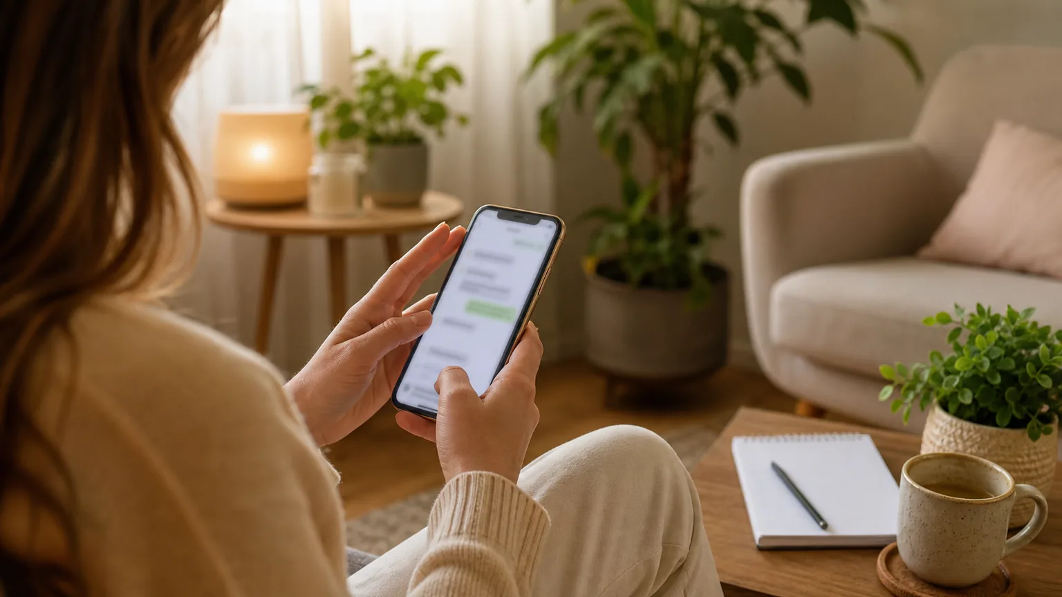 Persona solicitando una primera consulta terapeutica desde el celular