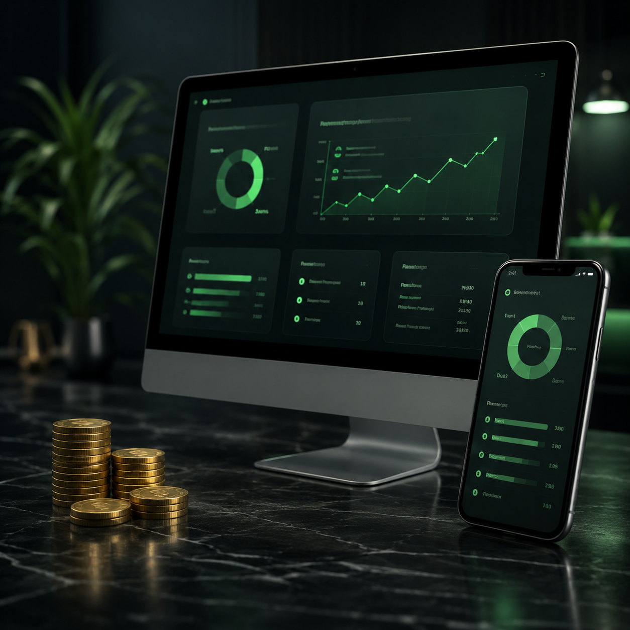 Panel digital de crecimiento y costos para servicios adicionales